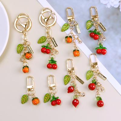 China Hot Sale Creative Cute Cherry Fruits Keychains Souvenir Gifts Promotion For Women for sale