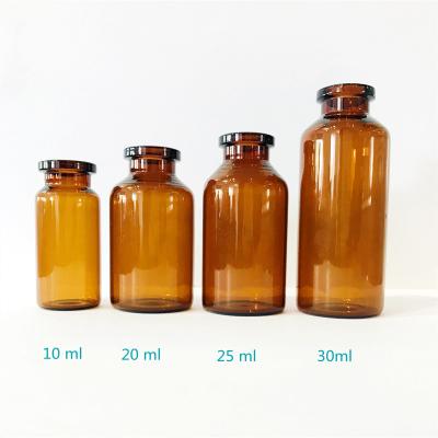 China Screen Printing Medical Injection Glass Vial 30ml Amber Tubular Glass Vial for sale