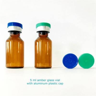 China ISO9001 Blue Orange Medicine Vial Cap With Rubber Stopper for sale