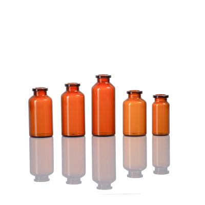 China USP Type 1 Amber Tubular Glass Vials Sterile Empty Vials 10ml for sale