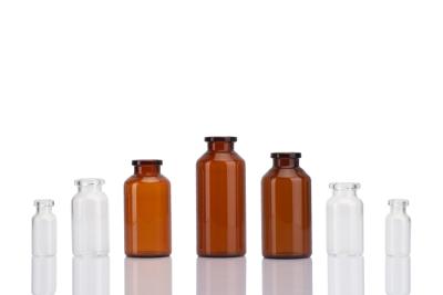 China 1ml empty clear amber low borosilicate tubular glass vial for sale