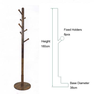 China Factory Directly Sale Living Room Furniture Position Coat Hanger Wooden Coat Rack Hat Rack With 8 Hooks for sale