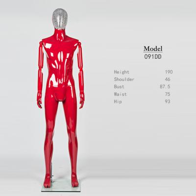 China Other shiny red male mannequin with removable face for sale