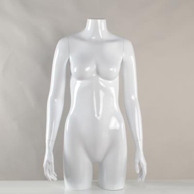 China Female Mannequin Torso Torso Mannequin Fiberglass Female Bright White Color Half Body for sale