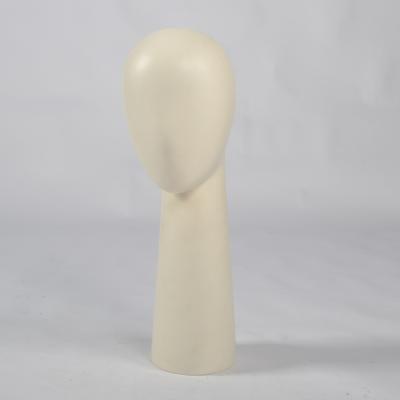 China Normal Size Beige Fiberglass Female Hat Mannequin For Display for sale