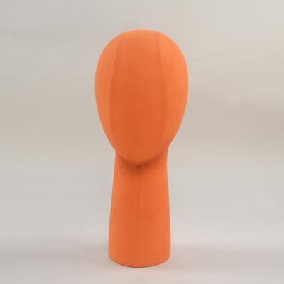 China Mannequin Head Neck Leather Wrapped Long Wrapped Female Mannequin Egg Head For Hat Display for sale