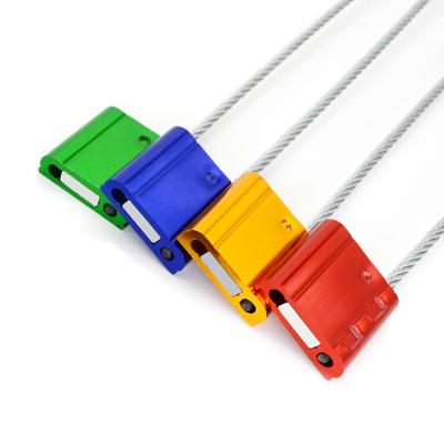 China Company Logo Multicolor Adjustable High Security One Time Used Alliuminium Alloy Head Stainless Steel Cable Seal for sale