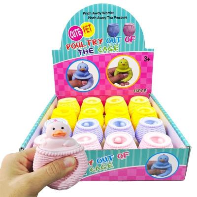 China Squishy Squeeze Animal Soft Decompression Game Fun Restless Person Chicken Cup Toys Anti Sensory Effort For Kids Selling Capsule for sale