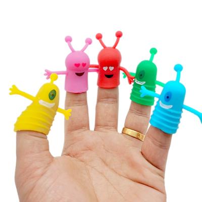 China Wholesale Unisex Toys TPR Mini Vent Toy Capsule Monster Finger Puppet Colorful Animal Face Shape Fidget for sale