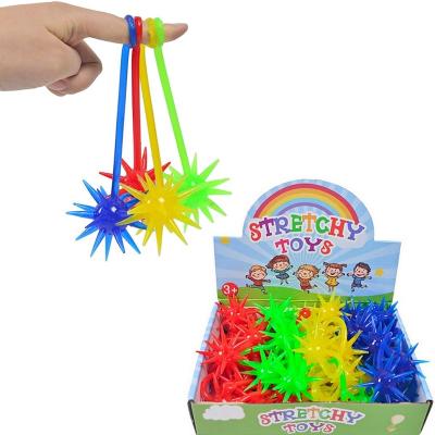 China Playing Meteor Toys Anti-stress TPR Hammer Colorful Stretchy Soft Stretchy String The Spiky Toys For Children Presentation Box for sale