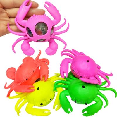 China Trigger Toys Crab Shape Mesh Ball Squeeze Ball Squishy Grape Wholesale Unisex Press Toys Colorful TPR Duct Toys for sale