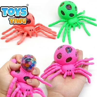 China Trigger Toys Squishy Spider Shape Mesh Ball Squeeze Beads Grape Color Anti-stress Design TPR Wholesale Unisex Duct Toys for sale