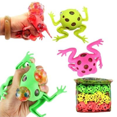 China Trigger Toys Squishy Frog Shape Meshball Squeeze Beads Anti-stress Grape Color Design TPR Unisex Duct Toys Wholesale for sale