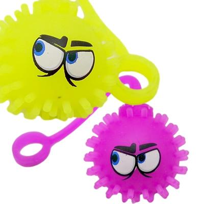 China Relieve Stress Monster Balls Flashing Toys For Kids Unisex Wholesale TPR LED Squeeze Light Up Stress Reliever Balls Rope Color Squeaker Design for sale