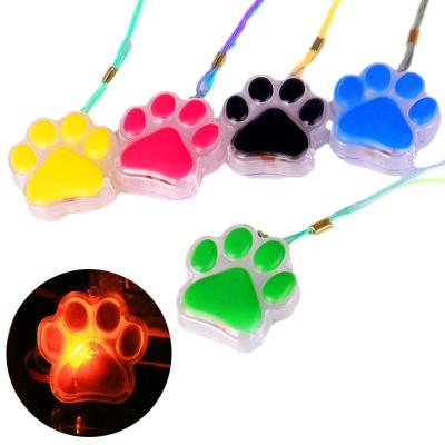 China Fun Flashing Led Dog Paw Designs Necklace Decoration For Kids Creative Light Luminous Instrument With Hanging Colorful Selling Wholes for sale