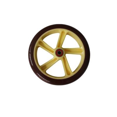 China +PU aluminum wheels wholesale kids kick scooter parts wheels accessories for sale