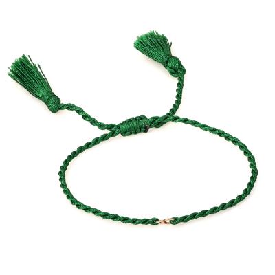 China Hot Selling Colorful Copper And Zircon Jewelry Manufacturer Tassel Rope Bracelet Bangle Accessories Jewelry Findings for sale