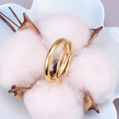 China 2020 Lead Free Nickel Free Trendy Gold Plated Hollow Stainless Steel Two-Layer Index Finger Rings Women for sale