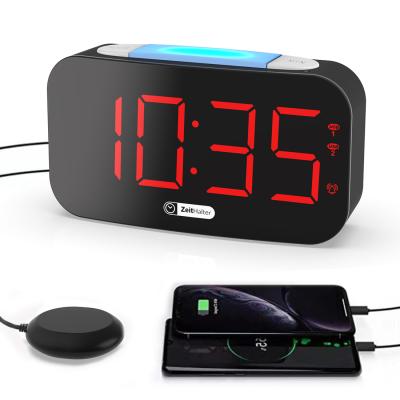 China LUMINOVA Sale Clock Customization USB Clock Red Digital Vibrating Electronic Charging Double Left Brigh for sale