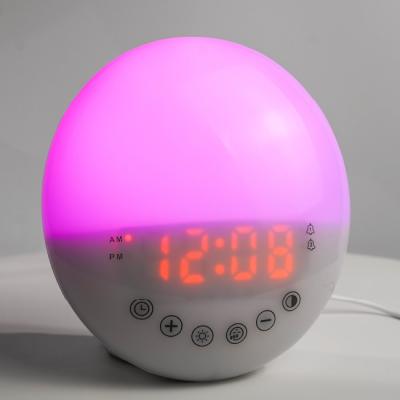 China Radio Sunrise Nature Sounds Color Changing AM/FM Alarm Clock Kids Digital Alarm Clock Wake Up Clock for sale