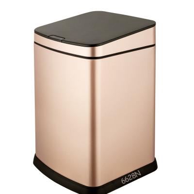 China Sustainable low price kitchen stainless steel sensor trash can/smart trash can/touchless pedal waste bin/automatic metal dust bin/9l induction trash can for sale