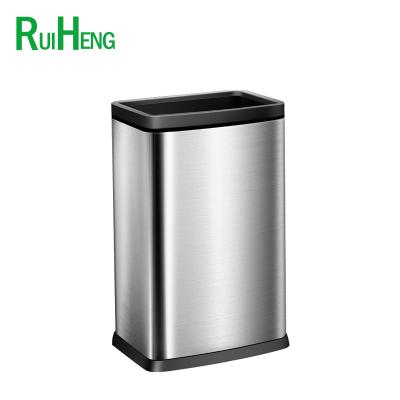 China Without cover hotel uniform 20 liter rectangular stainless steel trash can without cover for sale