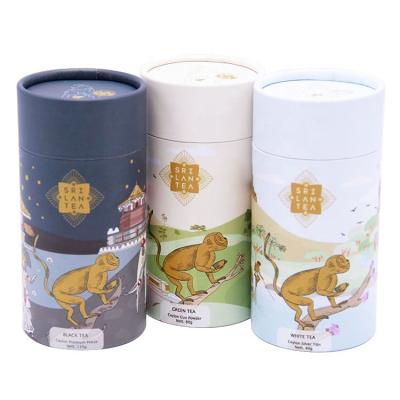 China Handmade Customized Round Cylinder Food Grade Box Tea Gift Packaging Cardboard Box/Tea Cylindrical Paper Box for sale