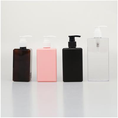 China Personal Skin Care Packaging Recycle 250Ml 500Ml 1000Ml 1Liter HDPE Pet Cylinder Square Black White Rectangle Plastic Bottle Manufacturers for sale