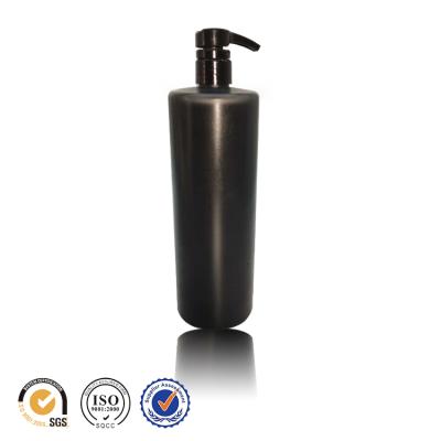 China Wholesale Household Products Manufacturer Black Brown HDPE 1000ml Plastic Shampoo White Transparent Empty Bottle With Pump Cap for sale