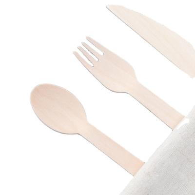 China Birch Wooden Spoon Cutlery Disposable Cutlery Sets Wooden Compostable Wooden Spoon Wholesale for sale