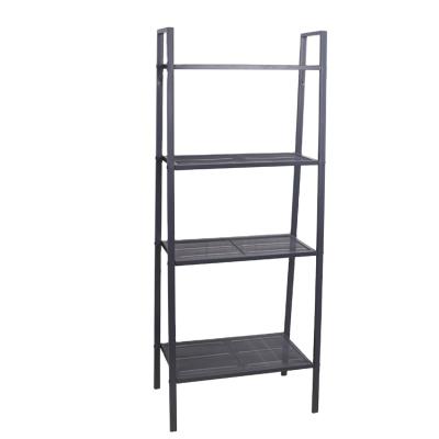 China Good Quality CLASSIC 4 Tier Black Plant Stand Garden Shelf Flower Metal Storage Rack for sale