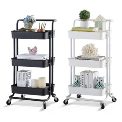 China ABS Plastic 3-Tier Storage Cheap Trolley Trolley Sustainable For Dining Room for sale