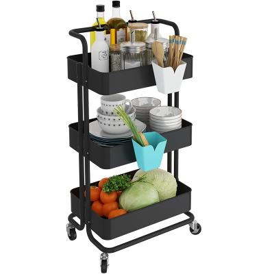 China Wholesale Custom Viable 3 Tier Colorful Adjustable Kitchen Spice Rack Cart Storage Rotating Shelf for sale