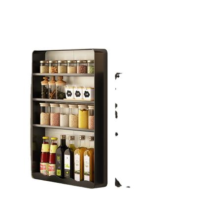 China 4 Tiers Metal Spice Rack Spice Storage Wall Mounted Durable Hot Selling Shelf for sale