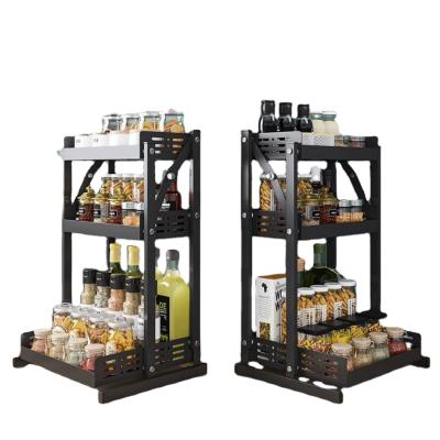 China Sustainable Spice Rack 3 Tier Rack Storage Shelf Cabinet Organizer Kitchen for sale