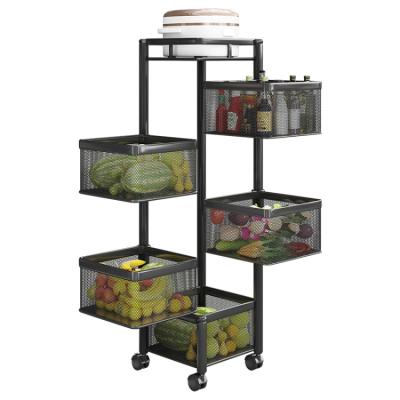 China 2021 Minimalist New Design Creative Rack And Matching Basket Kitchen Storage Cart Home for sale