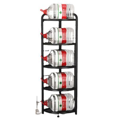 China 5 Layer Metal Wire Unit Kitchen Storage Shelving Workable Corner Shelving Multilayer Rack for sale