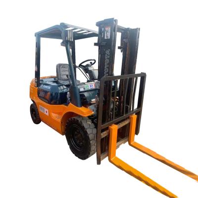 China Building material stores 3stage Toyota 3T diesel forklift, used Toyota fd30 forklift 3 ton diesel forklift for sale