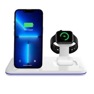 China Top Selling Smart Watch Charger A9 ABS 15W Black White High Power 4 In 1 Wireless Charging for sale