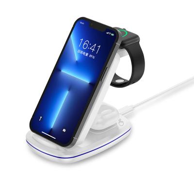 China Smart Watch LIANXIANG C1115W Battery Charger ABS Portable Foldable 3 in 1 Phone Wireless Charger for sale