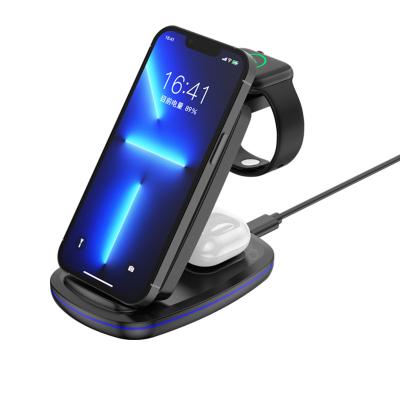 China Mobile Phone Charger C11 Wholesale Wireless ABS 5mm Distance Adjustable Charger 3 in 1 Multifunctional Folding Phone Charger for sale