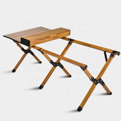 China ZHENGQI Outdoor Adjustable Portable Aluminum Table Picnic Table Easy Carry Folding Camping Table for sale