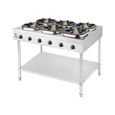 China Hotel Restaurant Equipment Kitchen Cooktops Cooking Standing 6 Burner Gas Stove Stove Gas Cooker for sale