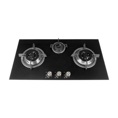 China Hotel china lpg or natural gas 3 burner built in glass gas hob cooktops gas stove for kitchen for sale