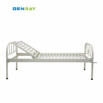 China Metal Manual Medical Flat Hospital Bed 1 Function Manual for sale