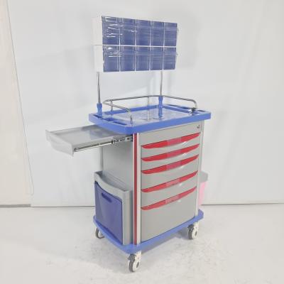 China Medication Trolley Hospital Medical ABS Anesthesia Trolley Cart for sale