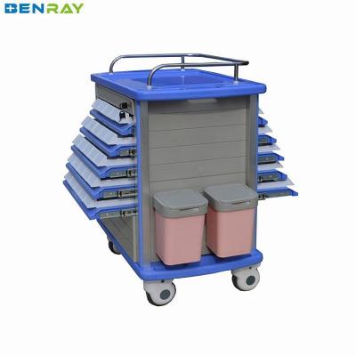 China 850 X 520 X 950 mm ABS carro de medicina con cuatro columnas de aluminio en venta