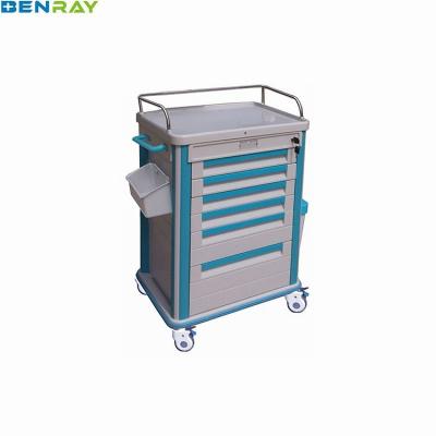 China 630 x 470 x 920 mm ABS Medicijn Trolley Noodgeneeskunde Crash Cart Te koop