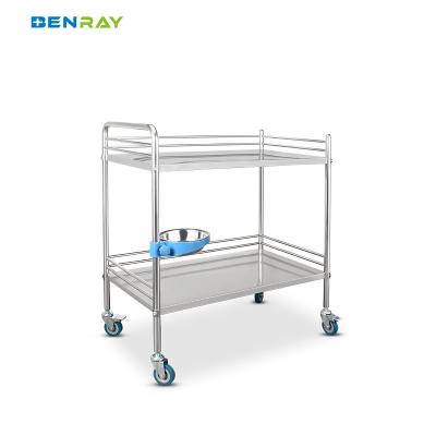 China 2 Layers Hospital Stainless Steel  Medical Instrument Trolley for sale