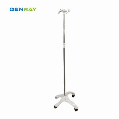 China Factory Cheap High end  5 Casters Stainless Steel Mobile Drip Stand for sale